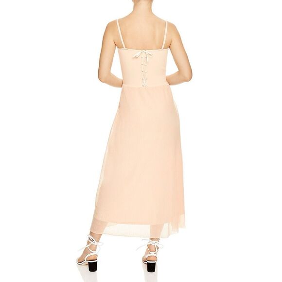 Sandro Roxette Bustier Midi Dress In Blush Size EU 40 US 10 Classic Date Night - Picture 2 of 16